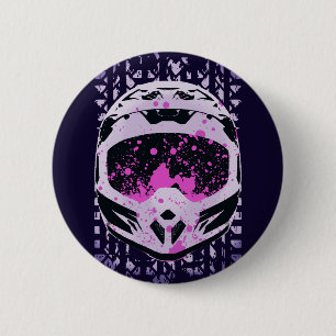 Graphic Dirt Bike Helmet 2 Inch Round Button
