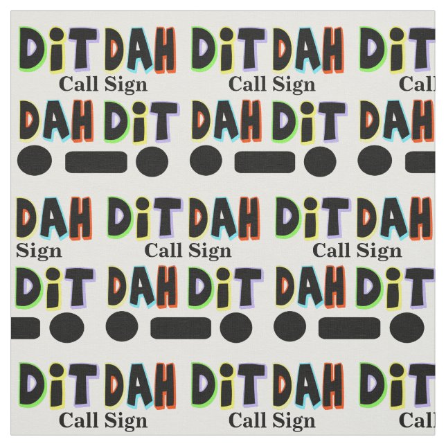 Graphic Dit and Dah Ham Radio Fabric  Customize It (Swatch)