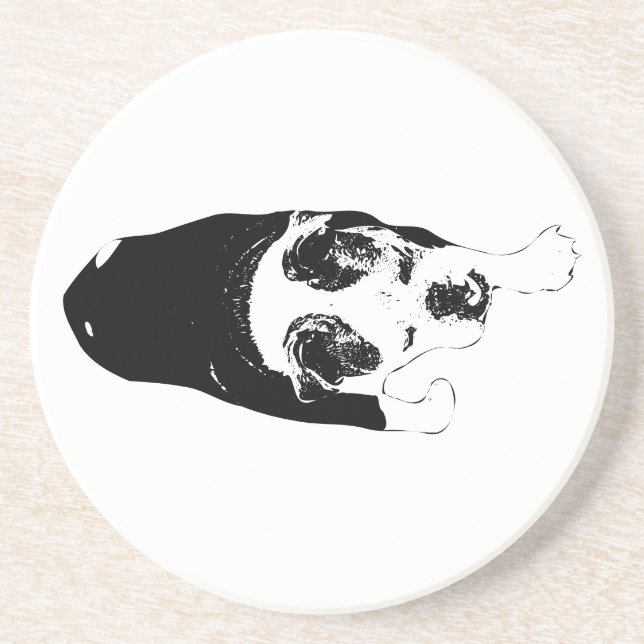 Graphic Dog Stride Brightens Table Gatherings Coaster (Front)
