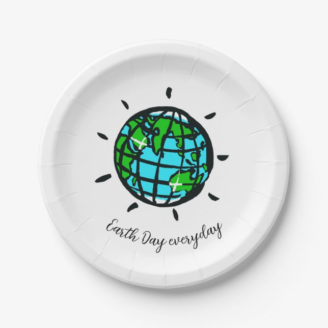 Graphic  EARTH DAY - Everyday - Party  Paper Plate (Front)