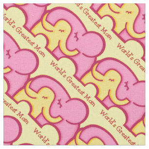 Graphic elephant hug mom personalized pattern fabric