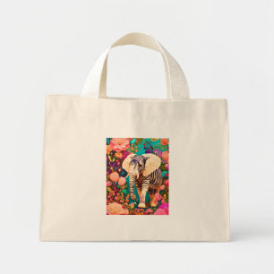 Graphic elephant mini tote bag