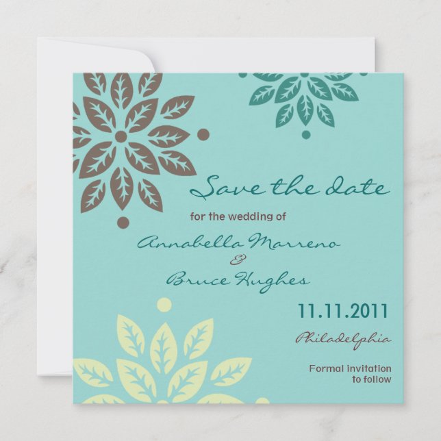 Graphic Floral Save the Date (Front)