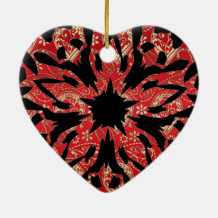 Graphic Flower Ceramic Ornament