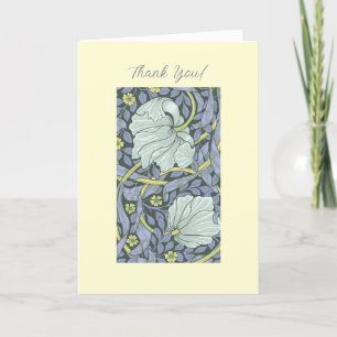 Graphic Flowers Art & Your Text, Pale Yellow Thank You Card