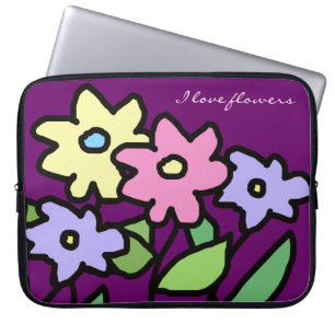 graphic flowers laptop sleeve