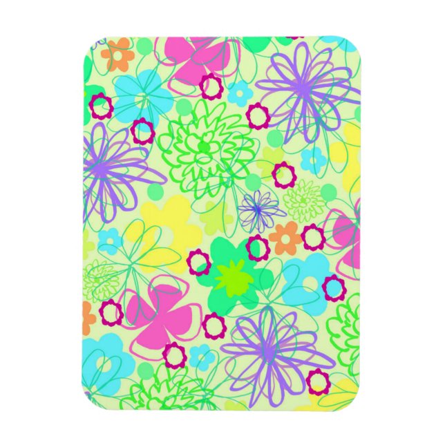 Graphic Flowers Magnet (Vertical)