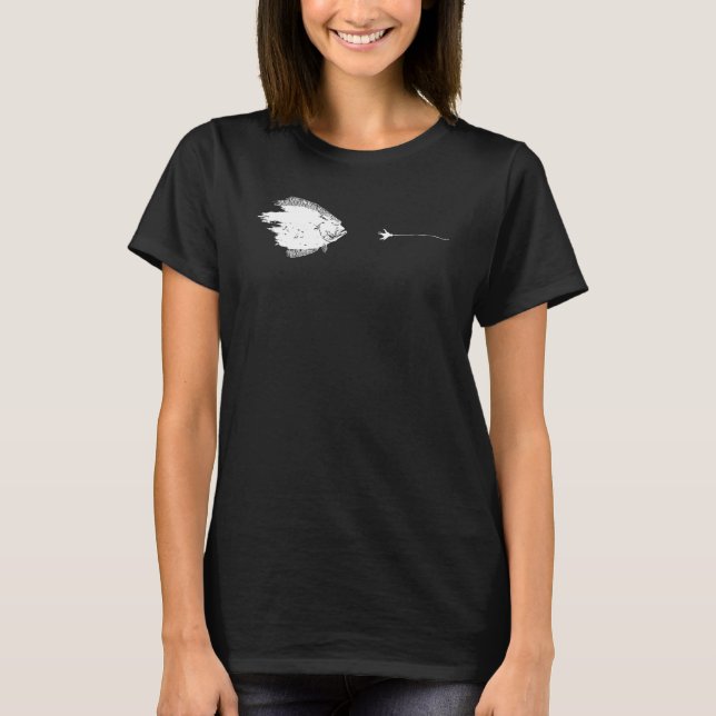 Graphic Fly Fishing Hook Line  Fish Fluke T-Shirt (Front)