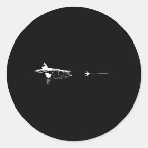 Graphic Fly Fishing Hook Line - Fish Snook Classic Round Sticker