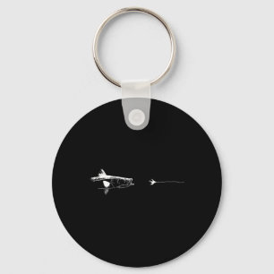 Graphic Fly Fishing Hook Line - Fish Snook  Keychain