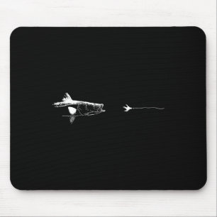Graphic Fly Fishing Hook Line - Fish Snook  Mouse Pad