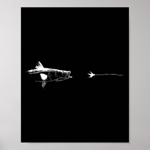Graphic Fly Fishing Hook Line - Fish Snook Poster
