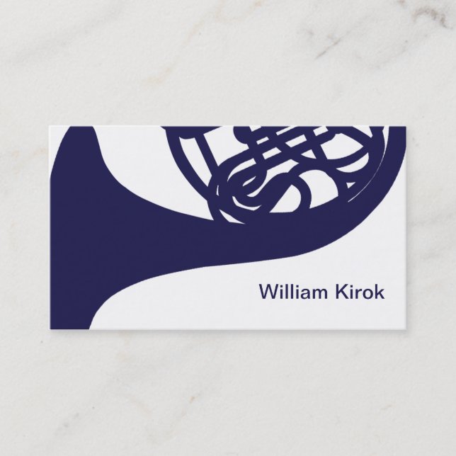 Graphic French Horn and Trumpet 2 Business Card (Front)