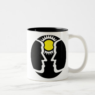 Graphic Gemini Twins with Sun Two-Tone Coffee Mug