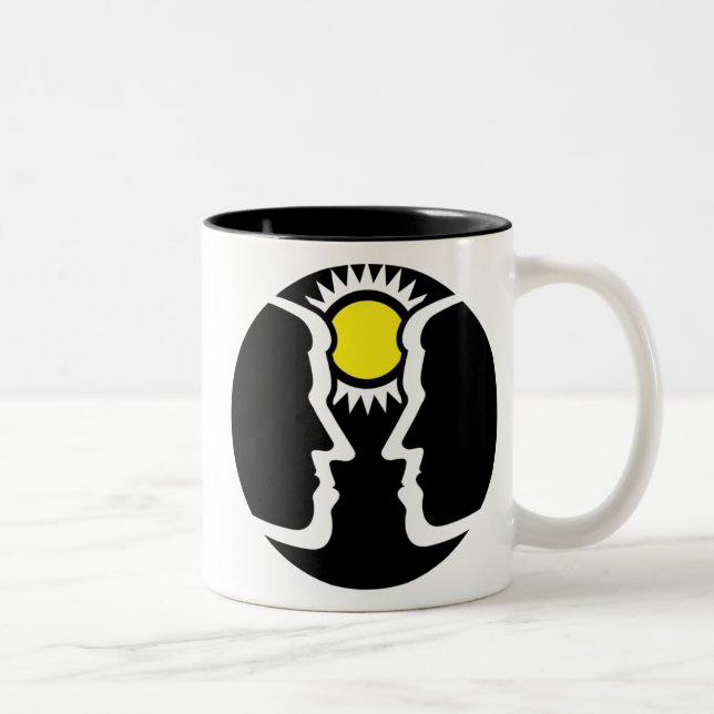 Graphic Gemini Twins with Sun Two-Tone Coffee Mug (Right)