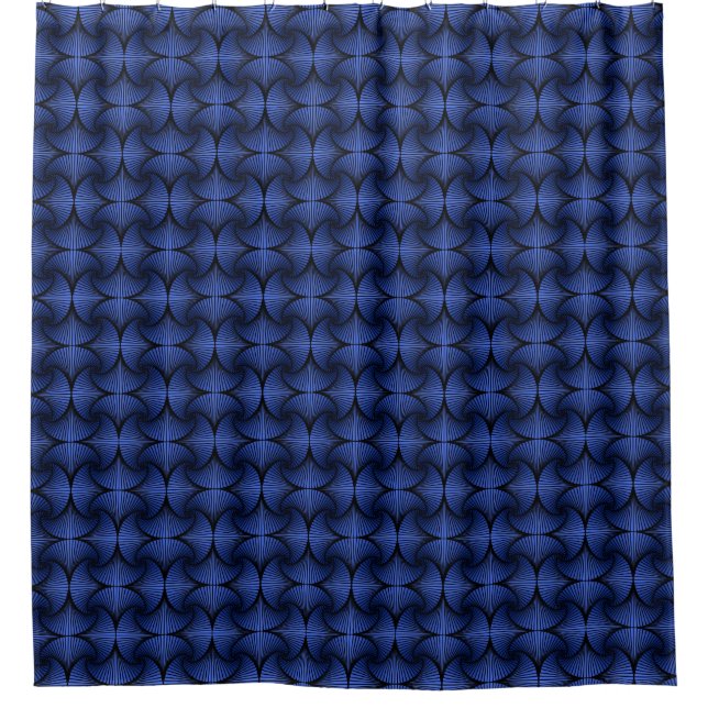 Graphic Geometric 3D Scallop Fan Blue (Front)