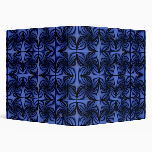 Graphic Geometric 3D Scallop Fan Blue Binder (Background)