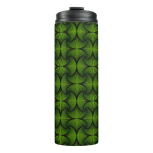 Graphic Geometric 3D Scallop Fan Green Thermal Tumbler