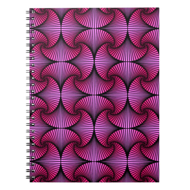 Graphic Geometric 3D Scallop Fan Pink Notebook (Front)