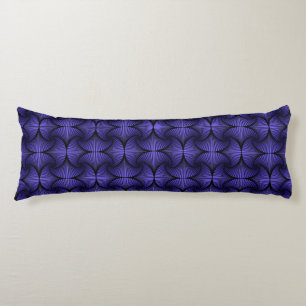 Graphic Geometric 3D Scallop Fan Purple Body Pillow