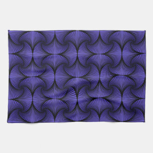 Graphic Geometric 3D Scallop Fan Purple Kitchen Towel
