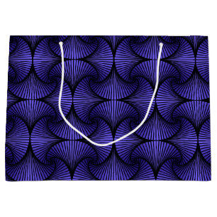 Graphic Geometric 3D Scallop Fan Purple Large Gift Bag
