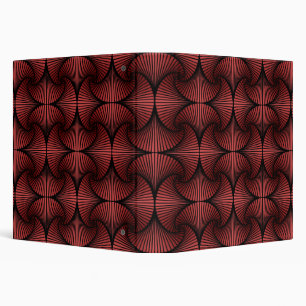 Graphic Geometric 3D Scallop Fan Red Binder