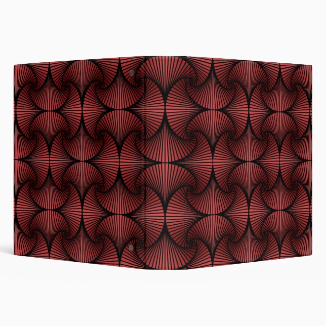 Graphic Geometric 3D Scallop Fan Red Binder (Background)