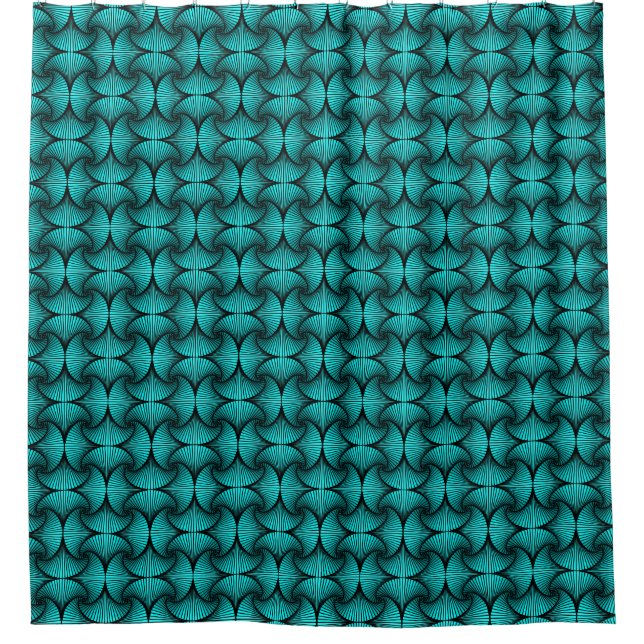 Graphic Geometric 3D Scallop Fan Turquoise (Front)