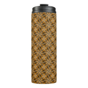 Graphic Geometric 3D Spiral Twist Orange Thermal Tumbler