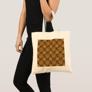 Graphic Geometric 3D Spiral Twist Orange Tote Bag