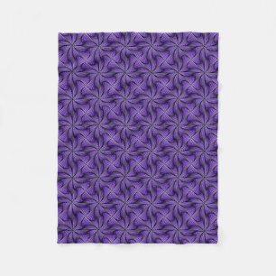 Graphic Geometric 3D Spiral Twist Purple Fleece Blanket