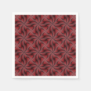 Graphic Geometric 3D Spiral Twist Red Napkin