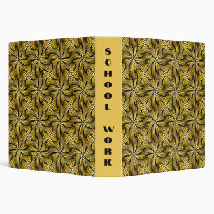 Graphic Geometric 3D Spiral Twist Yellow Binder