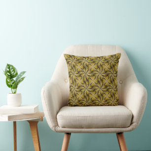 Graphic Geometric 3D Spiral Twist Yellow Throw Pillow