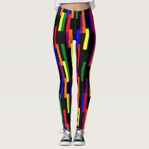 Graphic Geometric Bars Pattern Pride Colours Leggings