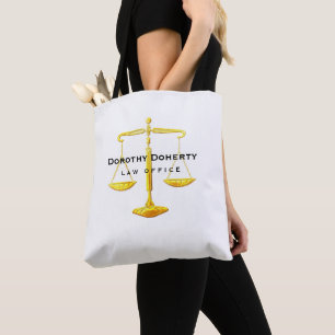 Graphic Golden Scales of Justice   Lawyer Tote Bag