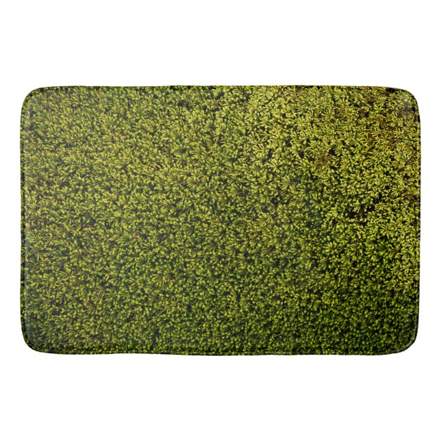 Graphic Green Moss Photo Nature Bath Mat (Front)