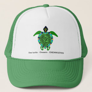 Graphic Green Sea TURTLE - trucker hat