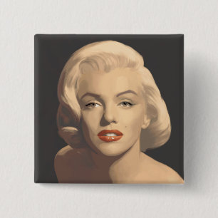 Graphic Grey Marilyn 2 Inch Square Button