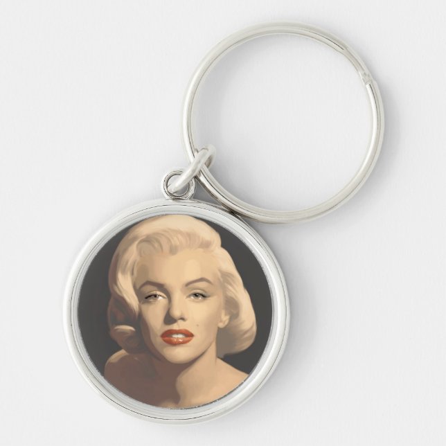 Graphic Grey Marilyn Keychain (Front)
