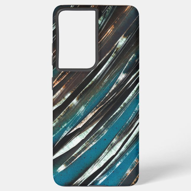 Graphic Grunge Wave Samsung Galaxy S21 Ultra Case (Back)