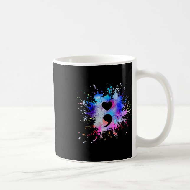 Graphic Heart Semicolon Symbol  Coffee Mug (Right)