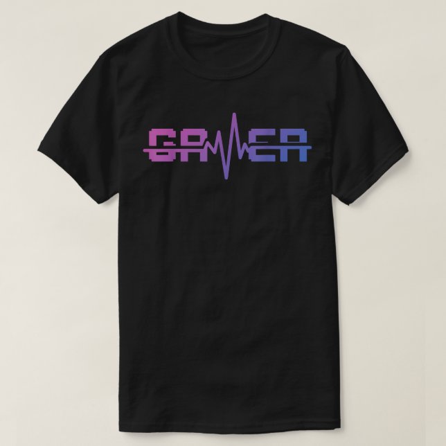 Graphic Heartbeat Video Games Funny for Boys Man L T-Shirt (Design Front)