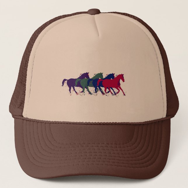 graphic horses running trucker hat (Front)