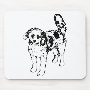 Graphic Ink Dog Brings Festive Office Warmth Mouse Pad
