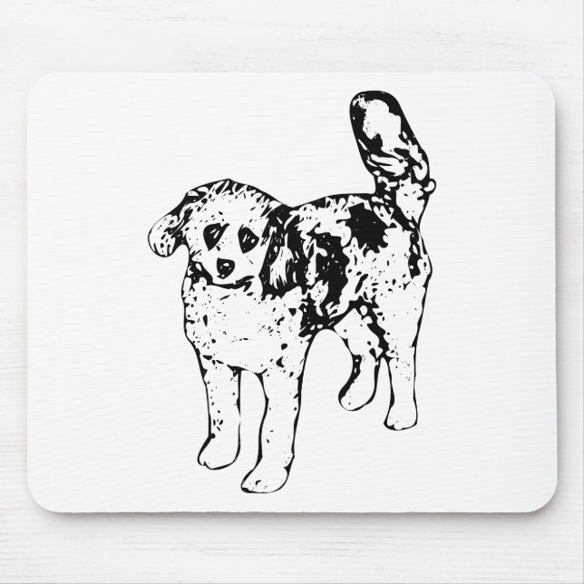 Graphic Ink Dog Brings Festive Office Warmth Mouse Pad (Front)