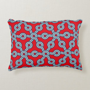 graphic lattice seamless pattern with hexagons gri accent pillow