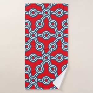 graphic lattice seamless pattern with hexagons gri bath towel