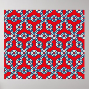 graphic lattice seamless pattern with hexagons gri poster